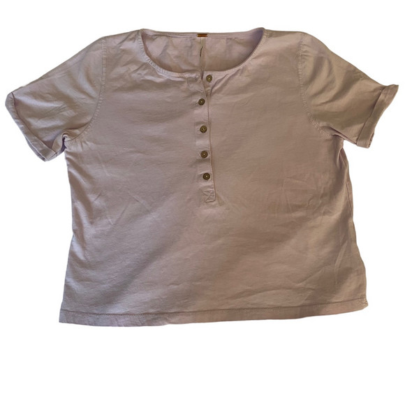 Free People Crop Top with Buttons Lavender Purple 100% Cotton Womens Size Small - Picture 3 of 15